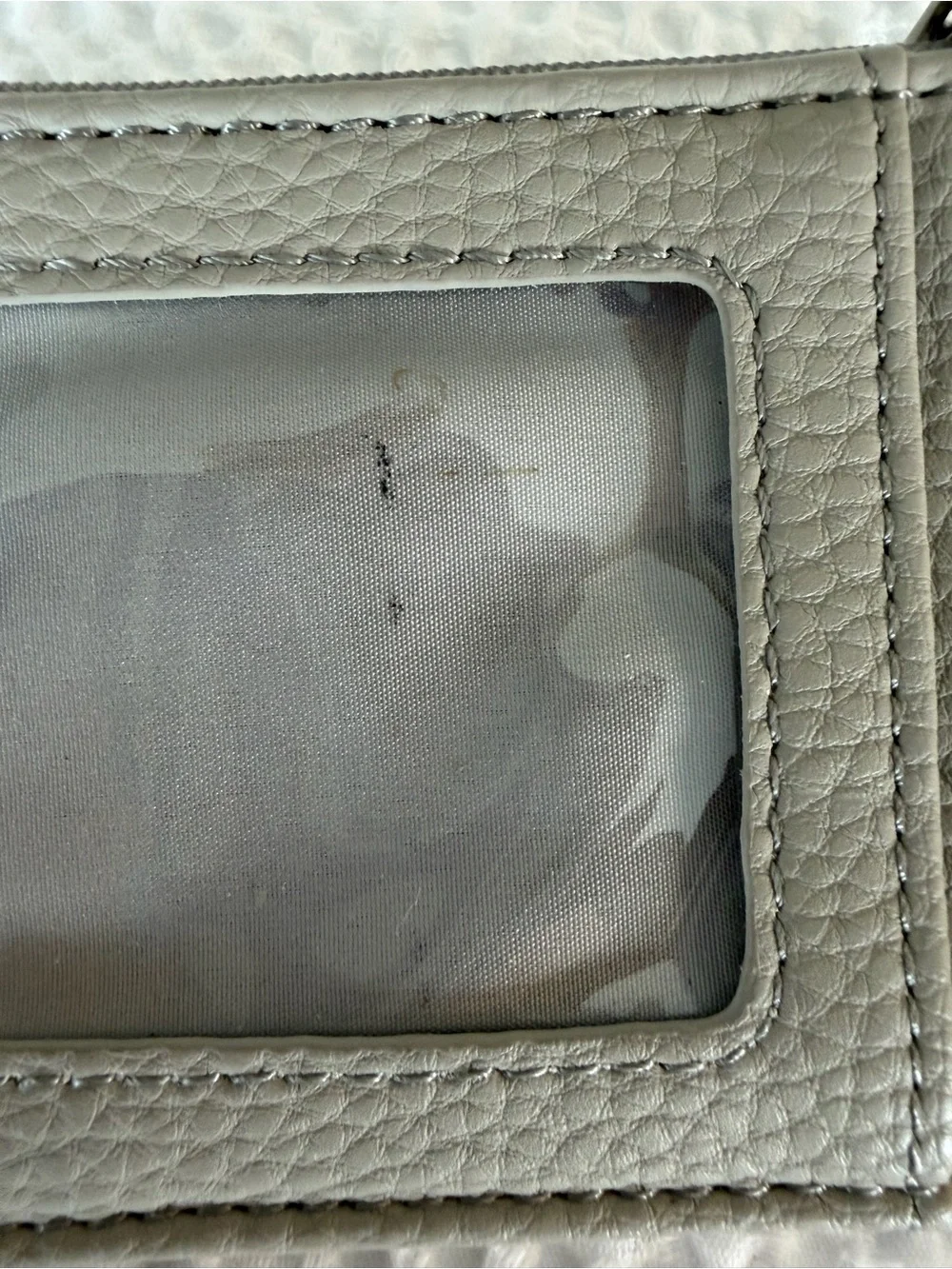 Grey Faux Leather Wallet